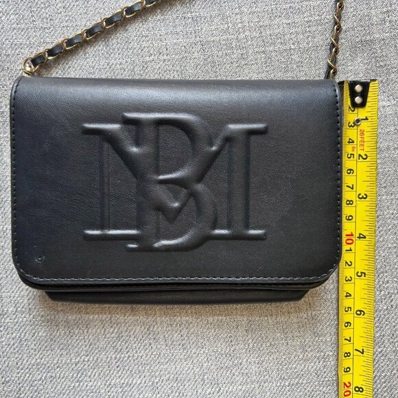 Badgley Mischka black debossed crossbody purse vegan leather - Picture 8 of 16